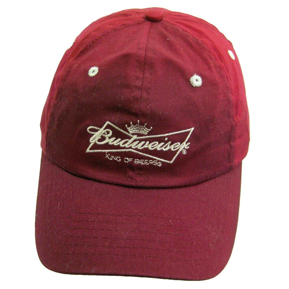 New BUDWEISER Men's Red Baseball Cap Hat (Adult Adjustable) Beer USA Brewery